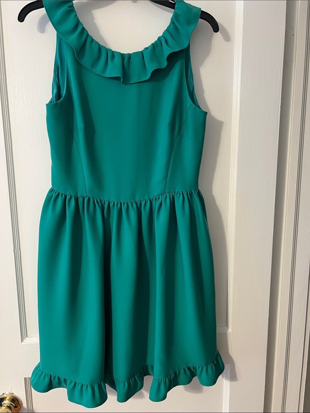 kate spade Green Ruffle-Trim Sleeveless Midi Dress